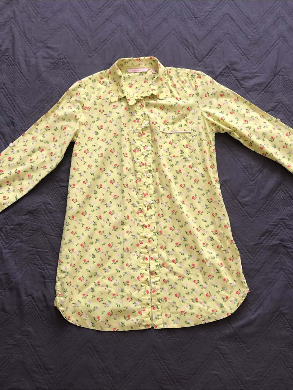 Victoria's Secret Yellow Floral Button-Down Nightshirt - Picture 3 of 7